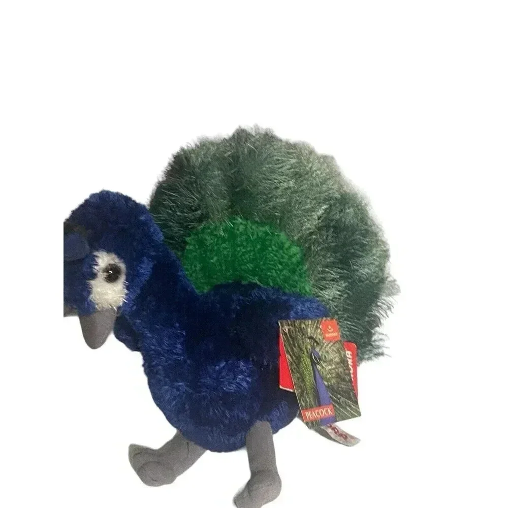 Aurora World Peacock Bird Plush Toy Stuffed Animal Blue 11